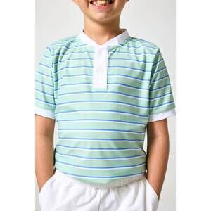 NEW COURTSIDE KIDS baseline stripe blade shirt in palm green